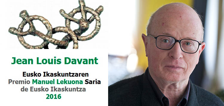 Jean-Louis Davant  Prix Manuel Lekuona 2016 