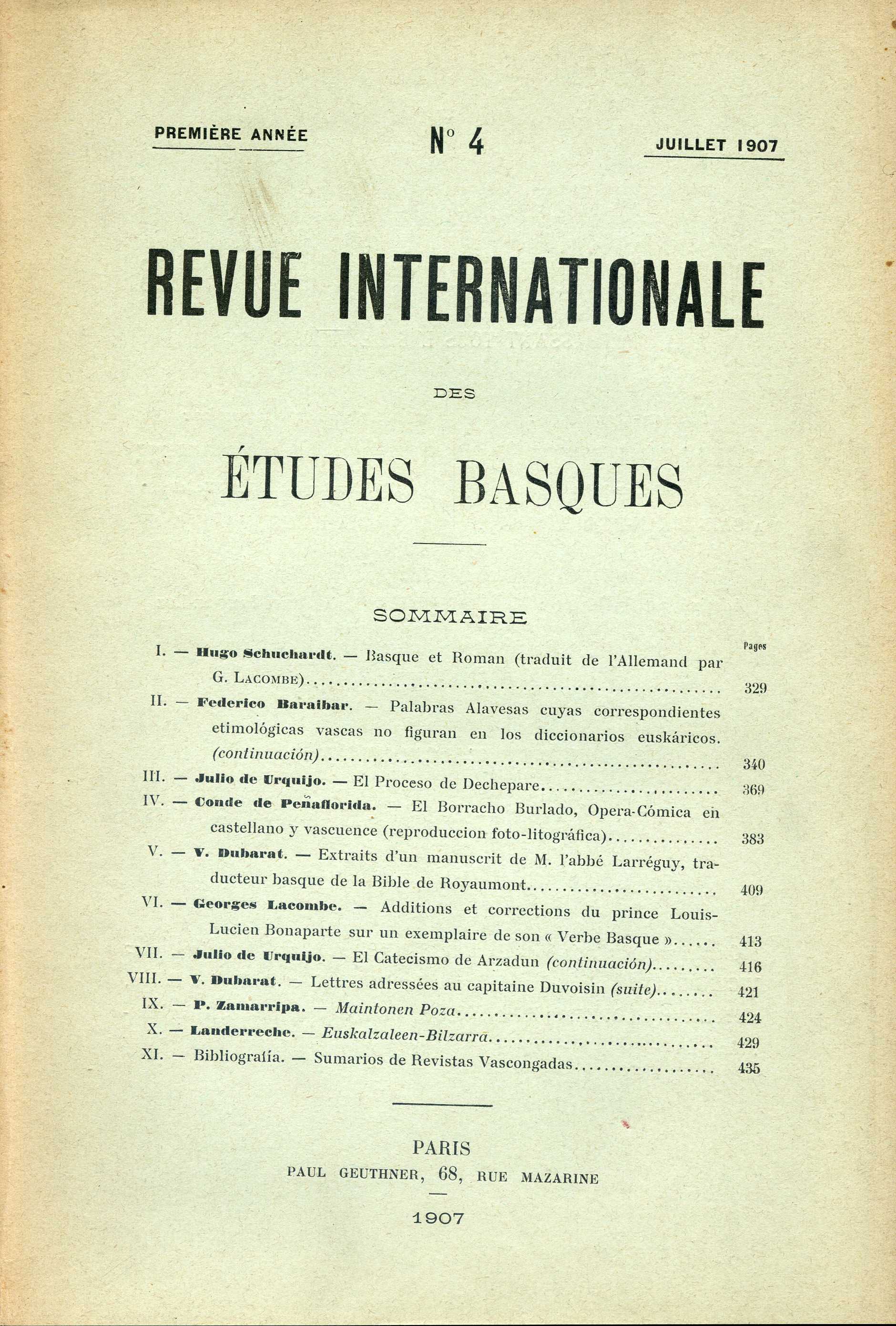 Revista Internacional de los Estudios Vascos. RIEV, 1, 4