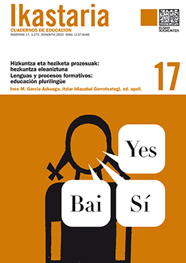 Hizkuntza eta heziketa prozesuak: hezkuntza eleaniztasuna = Lenguas y procesos formativos: educación plurilingüe