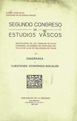 II Congreso de Estudios Vascos: Pamplona 1920. Enseñanza y cuestiones económico-sociales