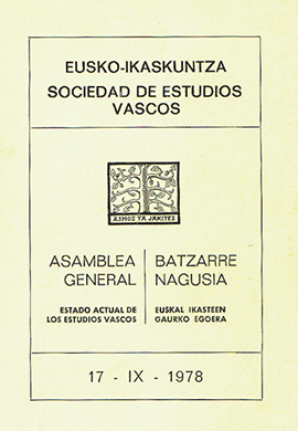 Asamblea General. Estado Actual de los Estudios Vascos