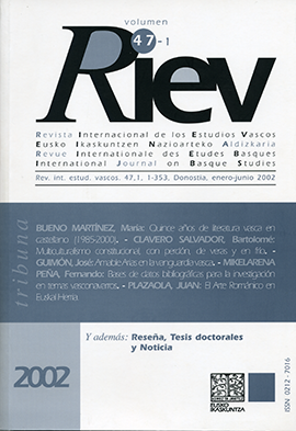 Revista Internacional de los Estudios Vascos. RIEV, 47, 1