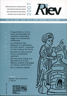 Revista Internacional de los Estudios Vascos. RIEV, 52, 1