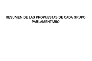 Resumen de las propuestas de cada grupo parlamentario