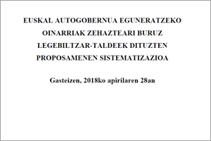 Euskal autogobernua eguneratzeko oinarriak zehazteari buruz legebiltzar-taldeek dituzten proposamenen sistematizazioa